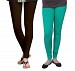 Cotton Dark Brown and Rama Green Color Leggings Combo @ 31% OFF Rs 407.00 Only FREE Shipping + Extra Discount - Stylish legging, Buy Stylish legging Online, simple legging, Combo Deal, Buy Combo Deal,  online Sabse Sasta in India - Leggings for Women - 7158/20160318