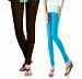 Cotton Dark Brown and Sky Blue Color Leggings Combo @ 31% OFF Rs 407.00 Only FREE Shipping + Extra Discount - Stylish legging, Buy Stylish legging Online, simple legging, Combo Deal, Buy Combo Deal,  online Sabse Sasta in India - Leggings for Women - 7159/20160318