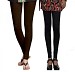 Cotton Dark Brown and Black Color Leggings Combo @ 31% OFF Rs 407.00 Only FREE Shipping + Extra Discount - Stylish legging, Buy Stylish legging Online, simple legging, Combo Deal, Buy Combo Deal,  online Sabse Sasta in India - Leggings for Women - 7160/20160318