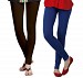 Cotton Dark Brown and Royal Blue Color Leggings Combo @ 31% OFF Rs 407.00 Only FREE Shipping + Extra Discount - Stylish legging, Buy Stylish legging Online, simple legging, Combo Deal, Buy Combo Deal,  online Sabse Sasta in India - Leggings for Women - 7161/20160318