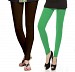 Cotton Dark Brown and Green Color Leggings Combo @ 31% OFF Rs 407.00 Only FREE Shipping + Extra Discount - Stylish legging, Buy Stylish legging Online, simple legging, Combo Deal, Buy Combo Deal,  online Sabse Sasta in India - Leggings for Women - 7162/20160318
