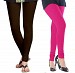 Cotton Dark Brown and Pink Color Leggings Combo @ 31% OFF Rs 407.00 Only FREE Shipping + Extra Discount - Stylish legging, Buy Stylish legging Online, simple legging, Combo Deal, Buy Combo Deal,  online Sabse Sasta in India - Leggings for Women - 7163/20160318