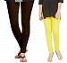 Cotton Dark Brown and Light Yellow Color Leggings Combo @ 31% OFF Rs 407.00 Only FREE Shipping + Extra Discount - Stylish legging, Buy Stylish legging Online, simple legging, Combo Deal, Buy Combo Deal,  online Sabse Sasta in India - Leggings for Women - 7164/20160318