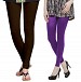 Cotton Dark Brown and Purple Color Leggings Combo @ 31% OFF Rs 407.00 Only FREE Shipping + Extra Discount - Stylish legging, Buy Stylish legging Online, simple legging, Combo Deal, Buy Combo Deal,  online Sabse Sasta in India - Leggings for Women - 7168/20160318