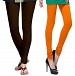 Cotton Dark Brown and Dark Orange Color Leggings Combo @ 31% OFF Rs 407.00 Only FREE Shipping + Extra Discount - Stylish legging, Buy Stylish legging Online, simple legging, Combo Deal, Buy Combo Deal,  online Sabse Sasta in India - Leggings for Women - 7169/20160318