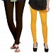 Cotton Dark Brown and Yellow Color Leggings Combo @ 31% OFF Rs 407.00 Only FREE Shipping + Extra Discount - Stylish legging, Buy Stylish legging Online, simple legging, Combo Deal, Buy Combo Deal,  online Sabse Sasta in India - Leggings for Women - 7172/20160318