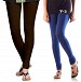 Cotton Dark Brown and Blue Color Leggings Combo @ 31% OFF Rs 407.00 Only FREE Shipping + Extra Discount - Stylish legging, Buy Stylish legging Online, simple legging, Combo Deal, Buy Combo Deal,  online Sabse Sasta in India - Leggings for Women - 7173/20160318