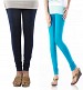Cotton Dark Blue and Sky Blue Color Leggings Combo @ 31% OFF Rs 407.00 Only FREE Shipping + Extra Discount - Stylish legging, Buy Stylish legging Online, simple legging, Combo Deal, Buy Combo Deal,  online Sabse Sasta in India - Leggings for Women - 7175/20160318
