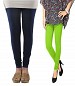 Cotton Dark Blue and Parrot Green Color Leggings Combo @ 31% OFF Rs 407.00 Only FREE Shipping + Extra Discount - Stylish legging, Buy Stylish legging Online, simple legging, Combo Deal, Buy Combo Deal,  online Sabse Sasta in India - Leggings for Women - 7181/20160318