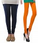 Cotton Dark Blue and Dark Orange Color Leggings Combo @ 31% OFF Rs 407.00 Only FREE Shipping + Extra Discount - Stylish legging, Buy Stylish legging Online, simple legging, Combo Deal, Buy Combo Deal,  online Sabse Sasta in India - Leggings for Women - 7185/20160318