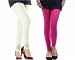 Cotton Off White and Pink Color Leggings Combo @ 31% OFF Rs 407.00 Only FREE Shipping + Extra Discount - Stylish legging, Buy Stylish legging Online, simple legging, Combo Deal, Buy Combo Deal,  online Sabse Sasta in India - Leggings for Women - 7035/20160318