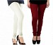 Cotton Off White and Brown Color Leggings Combo @ 31% OFF Rs 407.00 Only FREE Shipping + Extra Discount - Stylish legging, Buy Stylish legging Online, simple legging, Combo Deal, Buy Combo Deal,  online Sabse Sasta in India - Combo Offer for Women - 7038/20160318