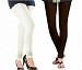 Cotton Off White and Dark Brown Color Leggings Combo @ 31% OFF Rs 407.00 Only FREE Shipping + Extra Discount - Stylish legging, Buy Stylish legging Online, simple legging, Combo Deal, Buy Combo Deal,  online Sabse Sasta in India - Leggings for Women - 7039/20160318