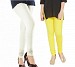 Cotton Off White and Light Yellow Color Leggings Combo @ 31% OFF Rs 407.00 Only FREE Shipping + Extra Discount - Stylish legging, Buy Stylish legging Online, simple legging, Combo Deal, Buy Combo Deal,  online Sabse Sasta in India - Leggings for Women - 7047/20160318