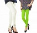 Cotton Off White and Parrot Green Color Leggings Combo @ 31% OFF Rs 407.00 Only FREE Shipping + Extra Discount - Stylish legging, Buy Stylish legging Online, simple legging, Combo Deal, Buy Combo Deal,  online Sabse Sasta in India - Leggings for Women - 7048/20160318