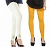Cotton Off White and Yellow Color Leggings Combo @ 31% OFF Rs 407.00 Only FREE Shipping + Extra Discount - Stylish legging, Buy Stylish legging Online, simple legging, Combo Deal, Buy Combo Deal,  online Sabse Sasta in India - Leggings for Women - 7055/20160318