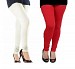 Cotton Off White and Red Color Leggings Combo @ 31% OFF Rs 407.00 Only FREE Shipping + Extra Discount - Stylish legging, Buy Stylish legging Online, simple legging, Combo Deal, Buy Combo Deal,  online Sabse Sasta in India - Leggings for Women - 7034/20160318