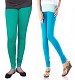 Cotton Rama Green and Sky Blue Color Leggings Combo @ 31% OFF Rs 407.00 Only FREE Shipping + Extra Discount - Stylish legging, Buy Stylish legging Online, simple legging, Combo Deal, Buy Combo Deal,  online Sabse Sasta in India - Combo Offer for Women - 7190/20160318