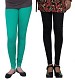 Cotton Rama Green and Black Color Leggings Combo @ 31% OFF Rs 407.00 Only FREE Shipping + Extra Discount - Stylish legging, Buy Stylish legging Online, simple legging, Combo Deal, Buy Combo Deal,  online Sabse Sasta in India - Combo Offer for Women - 7191/20160318