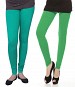 Cotton Rama Green and Green Color Leggings Combo @ 31% OFF Rs 407.00 Only FREE Shipping + Extra Discount - Stylish legging, Buy Stylish legging Online, simple legging, Combo Deal, Buy Combo Deal,  online Sabse Sasta in India - Leggings for Women - 7193/20160318