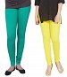 Cotton Rama Green and Light Yellow Color Leggings Combo @ 31% OFF Rs 407.00 Only FREE Shipping + Extra Discount - Stylish legging, Buy Stylish legging Online, simple legging, Combo Deal, Buy Combo Deal,  online Sabse Sasta in India - Leggings for Women - 7195/20160318