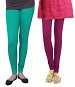 Cotton Rama Green and Dark Pink Color Leggings Combo @ 31% OFF Rs 407.00 Only FREE Shipping + Extra Discount - Stylish legging, Buy Stylish legging Online, simple legging, Combo Deal, Buy Combo Deal,  online Sabse Sasta in India - Leggings for Women - 7197/20160318