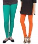 Cotton Rama Green and Orange Color Leggings Combo @ 31% OFF Rs 407.00 Only FREE Shipping + Extra Discount - Stylish legging, Buy Stylish legging Online, simple legging, Combo Deal, Buy Combo Deal,  online Sabse Sasta in India - Leggings for Women - 7198/20160318