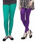 Cotton Rama Green and Purple Color Leggings Combo @ 31% OFF Rs 407.00 Only FREE Shipping + Extra Discount - Stylish legging, Buy Stylish legging Online, simple legging, Combo Deal, Buy Combo Deal,  online Sabse Sasta in India - Leggings for Women - 7199/20160318
