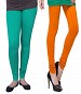 Cotton Rama Green and Dark Orange Color Leggings Combo @ 31% OFF Rs 407.00 Only FREE Shipping + Extra Discount - Stylish legging, Buy Stylish legging Online, simple legging, Combo Deal, Buy Combo Deal,  online Sabse Sasta in India - Leggings for Women - 7200/20160318