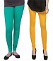 Cotton Rama Green and Yellow Color Leggings Combo @ 31% OFF Rs 407.00 Only FREE Shipping + Extra Discount - Stylish legging, Buy Stylish legging Online, simple legging, Combo Deal, Buy Combo Deal,  online Sabse Sasta in India - Leggings for Women - 7203/20160318
