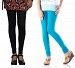 Cotton Sky Blue and Black Color Leggings Combo @ 31% OFF Rs 407.00 Only FREE Shipping + Extra Discount - Stylish legging, Buy Stylish legging Online, simple legging, Combo Deal, Buy Combo Deal,  online Sabse Sasta in India - Combo Offer for Women - 7205/20160318
