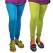 Cotton Sky Blue and Parrot Green Color Leggings Combo @ 31% OFF Rs 407.00 Only FREE Shipping + Extra Discount - Stylish legging, Buy Stylish legging Online, simple legging, Combo Deal, Buy Combo Deal,  online Sabse Sasta in India - Leggings for Women - 7210/20160318