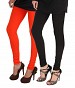 Cotton Black and Dark Orange Color Leggings Combo @ 31% OFF Rs 407.00 Only FREE Shipping + Extra Discount - Stylish legging, Buy Stylish legging Online, simple legging, Combo Deal, Buy Combo Deal,  online Sabse Sasta in India - Leggings for Women - 7227/20160318