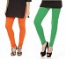 Cotton Green and Orange Color Leggings Combo @ 31% OFF Rs 407.00 Only FREE Shipping + Extra Discount - Stylish legging, Buy Stylish legging Online, simple legging, Combo Deal, Buy Combo Deal,  online Sabse Sasta in India - Leggings for Women - 7248/20160318