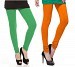 Cotton Green and Dark Orange Color Leggings Combo @ 31% OFF Rs 407.00 Only FREE Shipping + Extra Discount - Stylish legging, Buy Stylish legging Online, simple legging, Combo Deal, Buy Combo Deal,  online Sabse Sasta in India - Leggings for Women - 7250/20160318