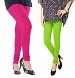 Cotton Pink and Parrot Green Color Leggings Combo @ 31% OFF Rs 407.00 Only FREE Shipping + Extra Discount - Stylish legging, Buy Stylish legging Online, simple legging, Combo Deal, Buy Combo Deal,  online Sabse Sasta in India - Leggings for Women - 7256/20160318
