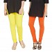 Cotton Light Yellow and Orange Color Leggings Combo @ 31% OFF Rs 407.00 Only FREE Shipping + Extra Discount - Stylish legging, Buy Stylish legging Online, simple legging, Combo Deal, Buy Combo Deal,  online Sabse Sasta in India - Leggings for Women - 7267/20160318