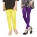Cotton Light Yellow and Purple Color Leggings Combo @ 31% OFF Rs 407.00 Only FREE Shipping + Extra Discount - Stylish legging, Buy Stylish legging Online, simple legging, Combo Deal, Buy Combo Deal,  online Sabse Sasta in India - Combo Offer for Women - 7268/20160318