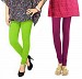 Cotton Parrot Green and Dark Pink Color Leggings Combo @ 31% OFF Rs 407.00 Only FREE Shipping + Extra Discount - Stylish legging, Buy Stylish legging Online, simple legging, Combo Deal, Buy Combo Deal,  online Sabse Sasta in India - Leggings for Women - 7274/20160318