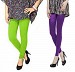 Cotton Parrot Green and Purple Color Leggings Combo @ 31% OFF Rs 407.00 Only FREE Shipping + Extra Discount - Stylish legging, Buy Stylish legging Online, simple legging, Combo Deal, Buy Combo Deal,  online Sabse Sasta in India - Leggings for Women - 7276/20160318