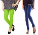 Cotton Parrot Green and Blue Color Leggings Combo @ 31% OFF Rs 407.00 Only FREE Shipping + Extra Discount - Stylish legging, Buy Stylish legging Online, simple legging, Combo Deal, Buy Combo Deal,  online Sabse Sasta in India - Leggings for Women - 7281/20160318