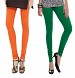 Cotton Orange and Dark Green Color Leggings Combo @ 31% OFF Rs 407.00 Only FREE Shipping + Extra Discount - Stylish legging, Buy Stylish legging Online, simple legging, Combo Deal, Buy Combo Deal,  online Sabse Sasta in India - Leggings for Women - 7291/20160318