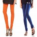 Cotton Orange and Blue Color Leggings Combo @ 31% OFF Rs 407.00 Only FREE Shipping + Extra Discount - Stylish legging, Buy Stylish legging Online, simple legging, Combo Deal, Buy Combo Deal,  online Sabse Sasta in India - Leggings for Women - 7294/20160318