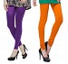 Cotton Purple and Dark Orange Color Leggings Combo @ 31% OFF Rs 407.00 Only FREE Shipping + Extra Discount - Stylish legging, Buy Stylish legging Online, simple legging, Combo Deal, Buy Combo Deal,  online Sabse Sasta in India - Leggings for Women - 7295/20160318