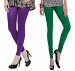 Cotton Purple and Dark Green Color Leggings Combo @ 31% OFF Rs 407.00 Only FREE Shipping + Extra Discount - Stylish legging, Buy Stylish legging Online, simple legging, Combo Deal, Buy Combo Deal,  online Sabse Sasta in India - Leggings for Women - 7296/20160318