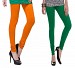 Cotton Dark Orange and Dark Green Color Leggings Combo @ 31% OFF Rs 407.00 Only FREE Shipping + Extra Discount - Stylish legging, Buy Stylish legging Online, simple legging, Combo Deal, Buy Combo Deal,  online Sabse Sasta in India - Leggings for Women - 7300/20160318
