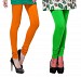 Cotton Dark Orange and Light Green Color Leggings Combo @ 31% OFF Rs 407.00 Only FREE Shipping + Extra Discount - Stylish legging, Buy Stylish legging Online, simple legging, Combo Deal, Buy Combo Deal,  online Sabse Sasta in India - Leggings for Women - 7301/20160318