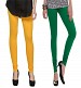 Cotton Dark Green and Yellow Color Leggings Combo @ 31% OFF Rs 407.00 Only FREE Shipping + Extra Discount - Stylish legging, Buy Stylish legging Online, simple legging, Combo Deal, Buy Combo Deal,  online Sabse Sasta in India - Leggings for Women - 7305/20160318
