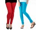 Cotton Red and Sky Blue Color Leggings Combo @ 31% OFF Rs 407.00 Only FREE Shipping + Extra Discount -  online Sabse Sasta in India - Leggings for Women - 7064/20160318