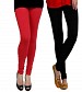 Cotton Red and Black Color Leggings Combo @ 31% OFF Rs 407.00 Only FREE Shipping + Extra Discount -  online Sabse Sasta in India - Leggings for Women - 7065/20160318